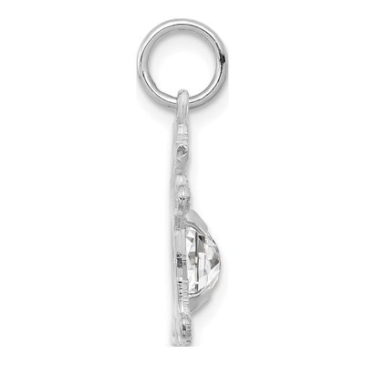 14K White Gold White Topaz Girl Charm – view 2