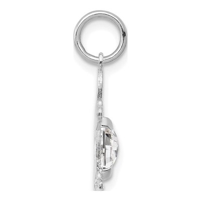 14K White Gold White Topaz Boy Charm – view 2