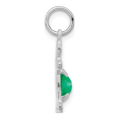 14K White Gold Emerald Girl Charm – view 3