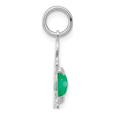 14K White Gold Emerald Boy Charm – view 2