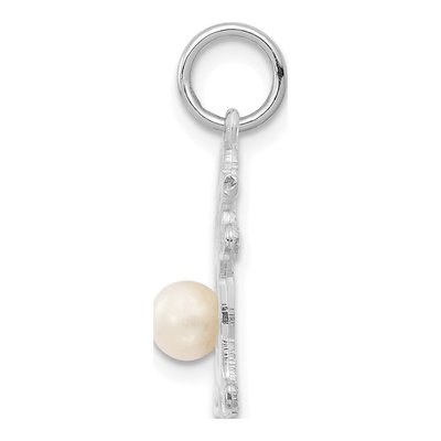 14K White Gold Freshwater Cultured Pearl Girl Charm – view 2