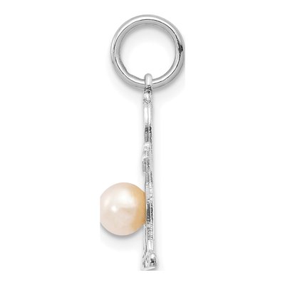 14K White Gold Freshwater Cultured Pearl Boy Pendant – view 2