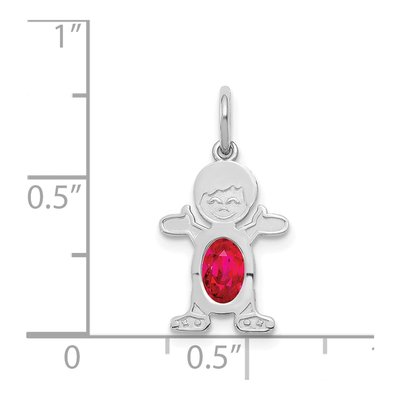 14K White Gold Ruby Boy Charm – view 3