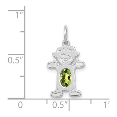 14K White Gold Peridot Girl Charm – view 4