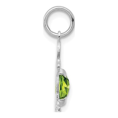 14K White Gold Peridot Boy Pendant – view 3