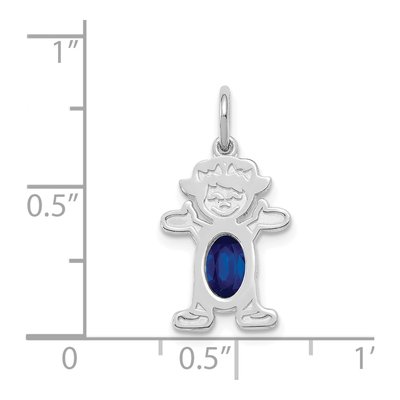 14K White Gold Sapphire Girl Charm – view 3