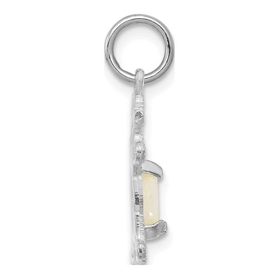14K White Gold Opal Girl Charm – view 2