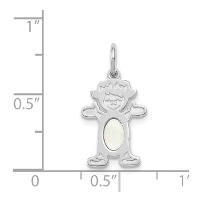 14K White Gold Opal Girl Charm – view 3