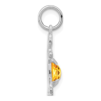 14K White Gold Citrine Girl Charm – view 2