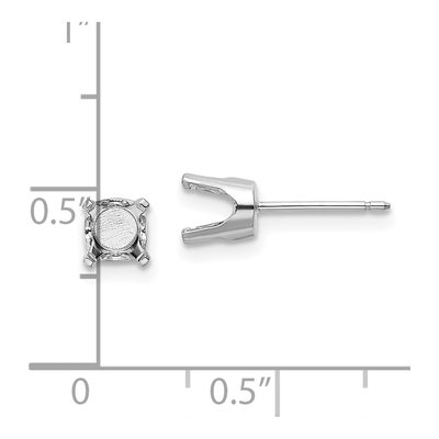14K White Gold Stud Earring Mounting – view 3