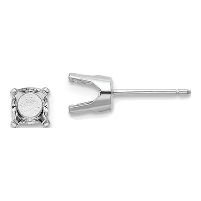 14K White Gold Stud Earring Mounting