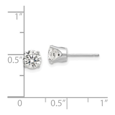 14K White Gold 5.5mm CZ Round Stud Earrings – view 5