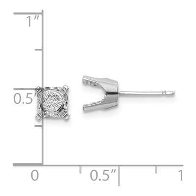 14K White Gold Round Stud Earring Mounting – view 3