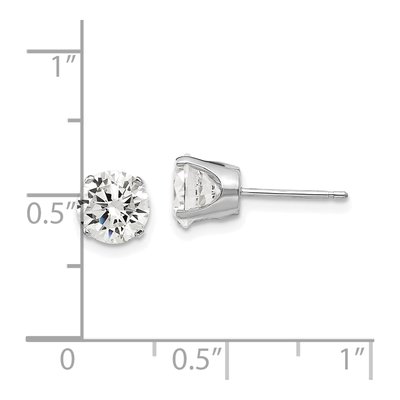 14K White Gold 6.5mm CZ Round Stud Earrings – view 5