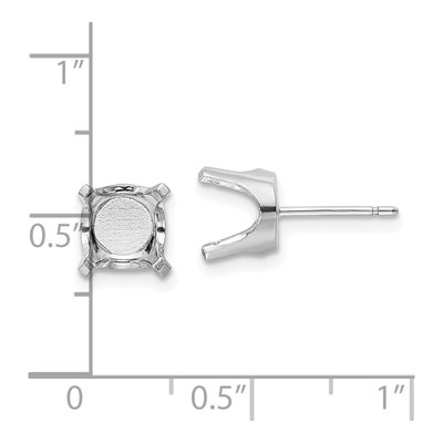 14K White Gold Round Stud Earring Mounting – view 3
