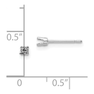 14K White Gold Round Stud Earring Mounting – view 3