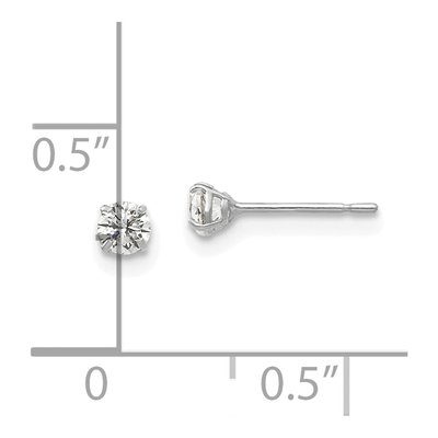 14K White Gold 3mm Round CZ Stud Earrings – view 4