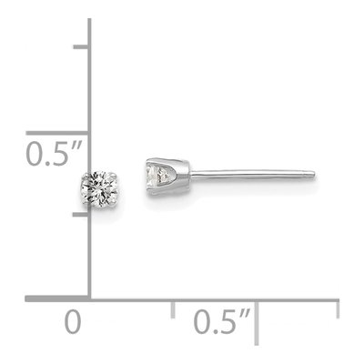 14K White Gold 2.75mm Round CZ Stud Earrings – view 4