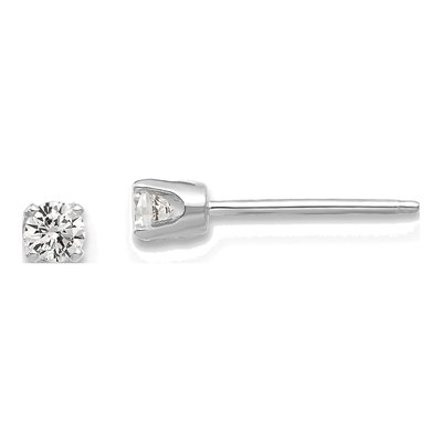 14K White Gold 2.75mm Round CZ Stud Earrings