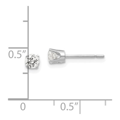 14K White Gold 3.5mm CZ Round Stud Earrings – view 5