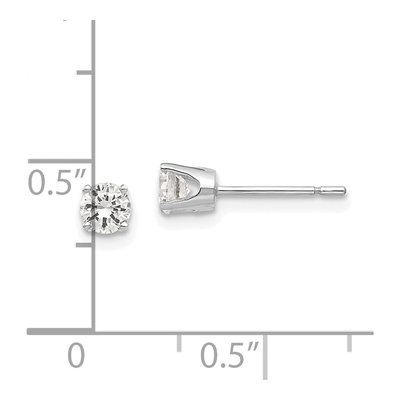 14K White Gold 3.75mm CZ Round Stud Earrings – view 5
