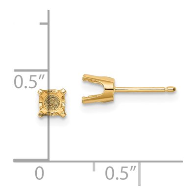 14K Yellow Gold Round Stud Earring Mounting – view 3