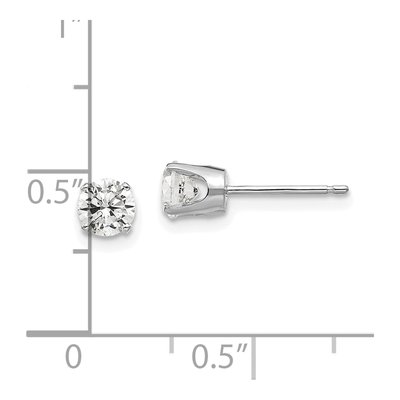 14K White Gold 4.5mm CZ Round Stud Earrings – view 5