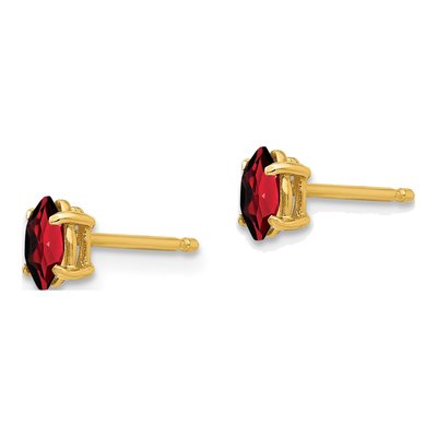 14K Yellow Gold Garnet Marquise Stud Earrings – view 3