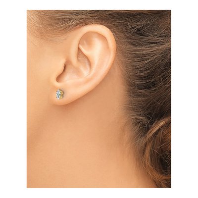 14K Yellow Gold CZ Marquise Stud Earrings – view 4
