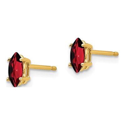 14K Yellow Gold Garnet Marquise Stud Earrings – view 3