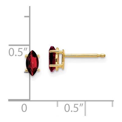 14K Yellow Gold Garnet Marquise Stud Earrings – view 5