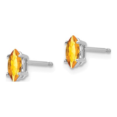 14K White Gold Citrine Marquise Stud Earrings – view 2