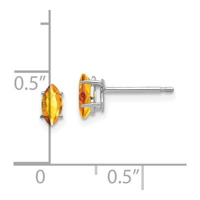14K White Gold Citrine Marquise Stud Earrings – view 4