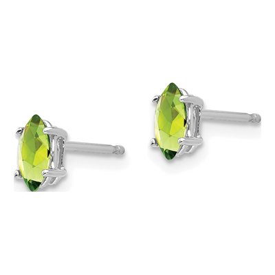 14K White Gold Peridot Marquise Stud Earrings – view 3