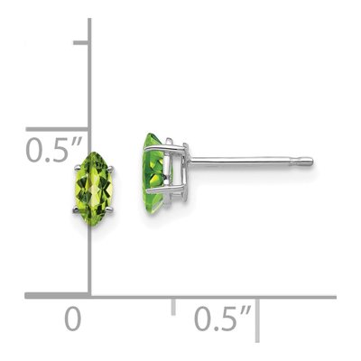 14K White Gold Peridot Marquise Stud Earrings – view 5