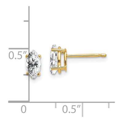 14K Yellow Gold CZ Marquise Stud Earrings – view 4