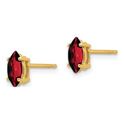 14K Yellow Gold Garnet Marquise Stud Earrings – view 3