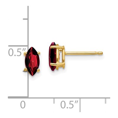14K Yellow Gold Garnet Marquise Stud Earrings – view 5