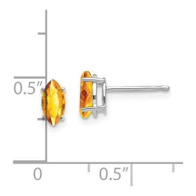14K White Gold Citrine Marquise Stud Earrings – view 4