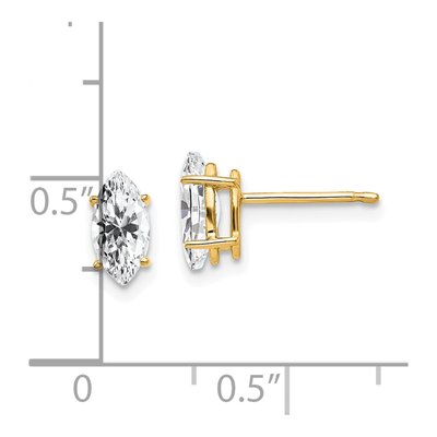 14K Yellow Gold CZ Marquise Stud Earrings – view 5