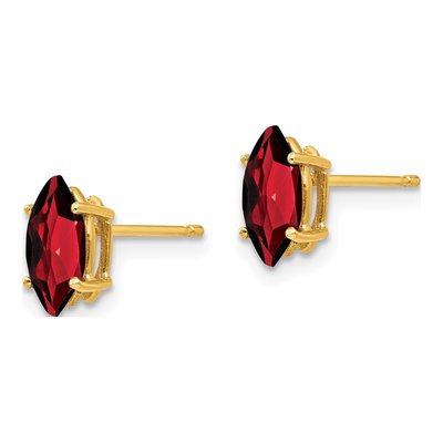14K Yellow Gold Garnet Marquise Stud Earrings – view 3