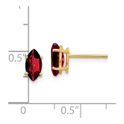 14K Yellow Gold Garnet Marquise Stud Earrings – view 5