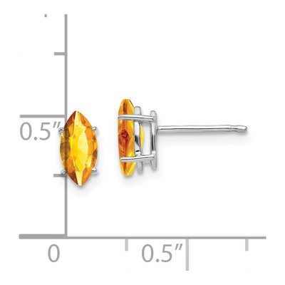 14K White Gold Citrine Marquise Stud Earrings – view 4