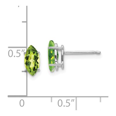 14K White Gold Peridot Marquise Stud Earrings – view 4