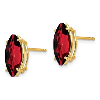 14K Yellow Gold Garnet Marquise Stud Earrings – view 2