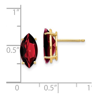 14K Yellow Gold Garnet Marquise Stud Earrings – view 4