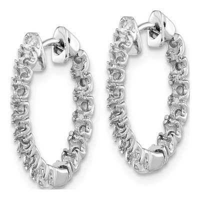 14K White Gold Inside-Out Hoop Earring Mounting – view 2