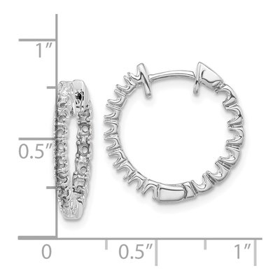 14K White Gold 5/8 ct tw 17mm Diamond Inside-Out Hoop Earrings – view 2