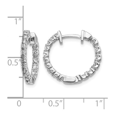 14K White Gold 5/8 ct tw 17mm Diamond Inside-Out Hoop Earrings – view 3