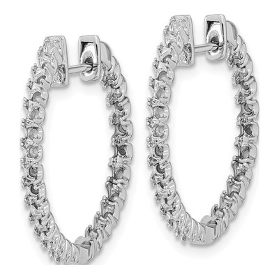 14K White Gold Inside-Out Hinged Hoop Earring Mounting – view 2
